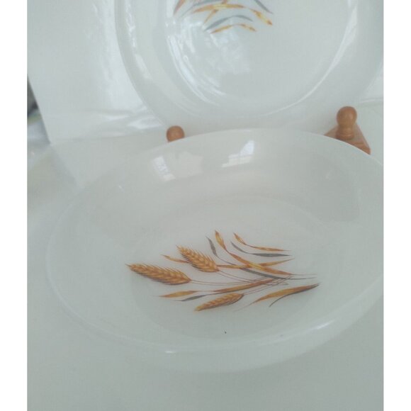 Vintage Fire King Milk Glass Cereal Bowl & Salad Plate set of 2 - Picture 8 of 13